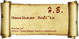 Haselbauer Beáta névjegykártya